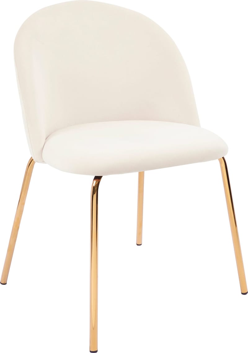 Stol beige sammet guldiga ben - Plaza - Beige - Products - Möbler - Fåtölj & stolar - Matstol & köksstol