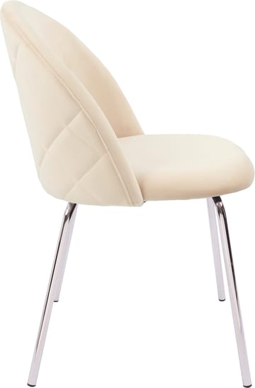 Stol beige sammet med kromade ben - Plaza - Beige - Products - Möbler - Fåtölj & stolar - Matstol & köksstol