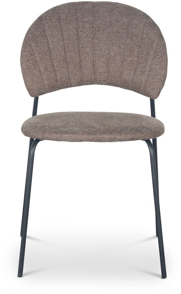 Stol brunt tyg svarta ben - Brun/svart - Products - Möbler - Fåtölj & stolar - Matstol & köksstol
