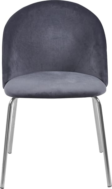 Stol grå med kromade ben - Plaza - Grå - Products - Möbler - Fåtölj & stolar - Matstol & köksstol