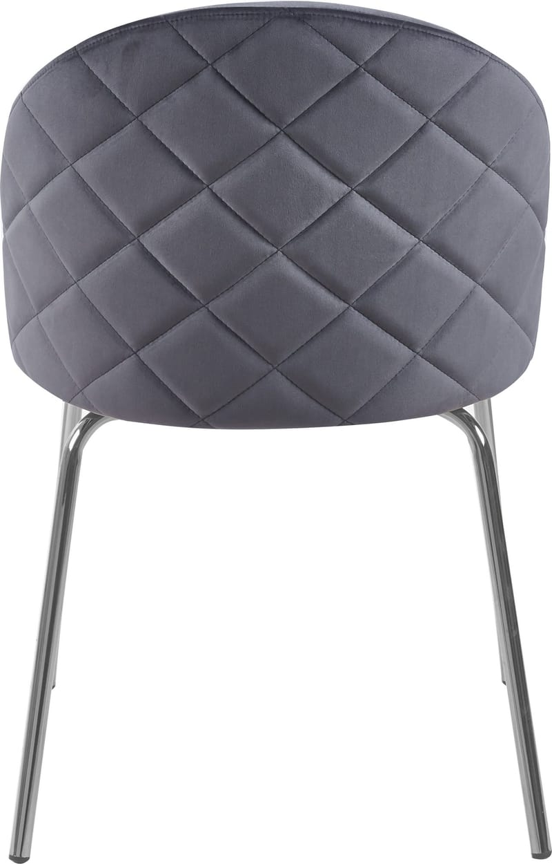 Stol grå med kromade ben - Plaza - Grå - Products - Möbler - Fåtölj & stolar - Matstol & köksstol