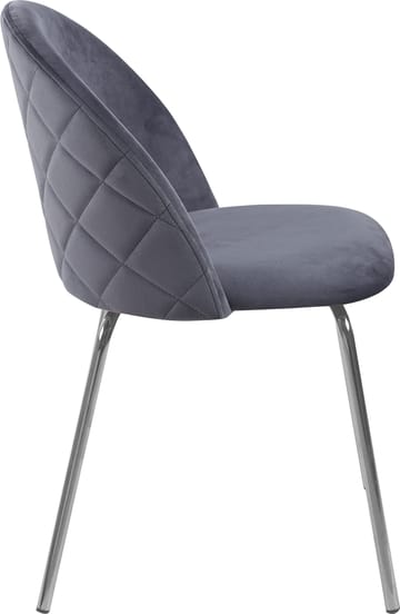 Stol grå med kromade ben - Plaza - Grå - Products - Möbler - Fåtölj & stolar - Matstol & köksstol