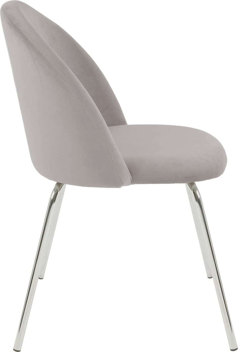 Stol gråbeige sammet kromade ben - Gråbeige - Products - Möbler - Fåtölj & stolar - Matstol & köksstol