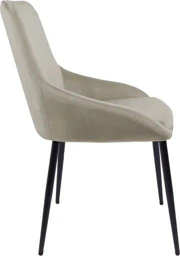 Stol i beige sammet - Theo - Beige, svart - Products - Möbler - Fåtölj & stolar - Matstol & köksstol