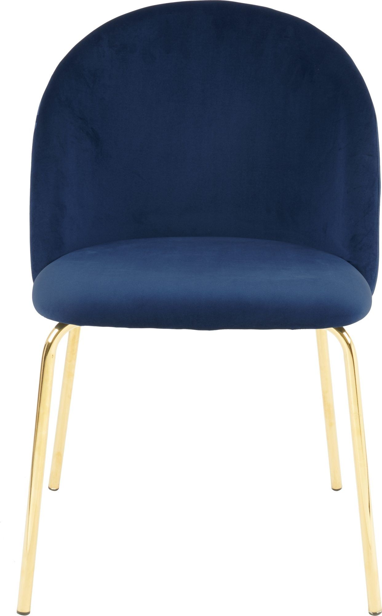 Stol i blå velvet med guldiga ben