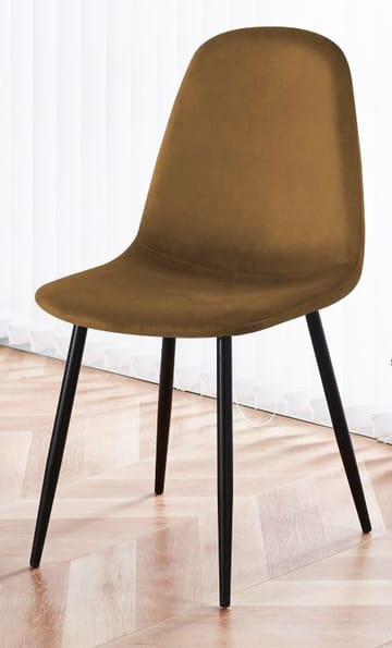 Stol i brun sammet svarta ben - Brun sammet, svarta metallben - Products - Möbler - Fåtölj & stolar - Matstol & köksstol
