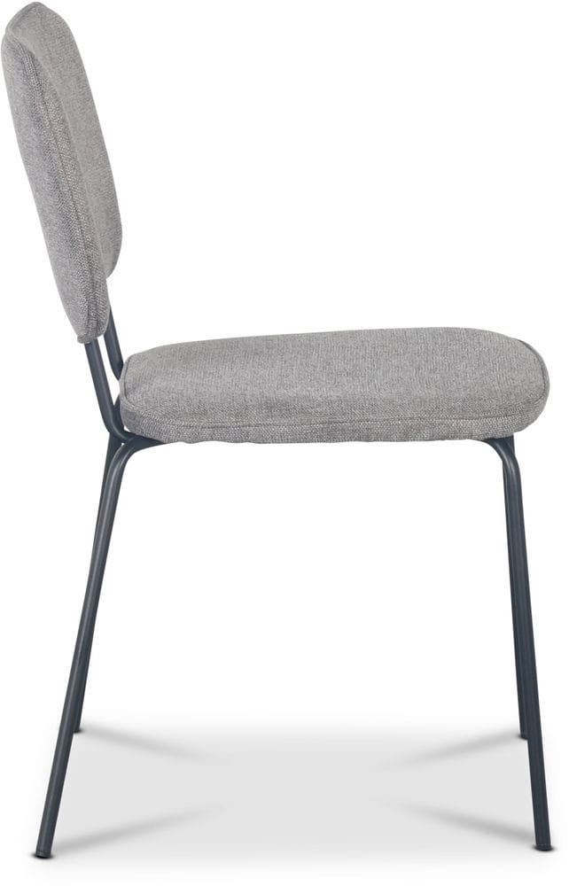Stol i grått tyg med svarta ben - Grått tyg med svarta ben - Products - Möbler - Fåtölj & stolar - Matstol & köksstol