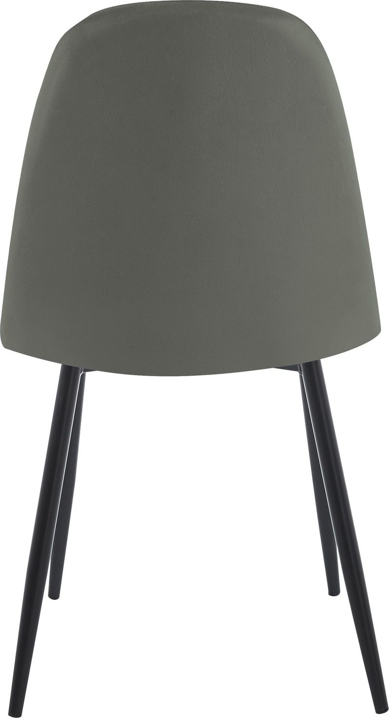 Stol i mörkgrå sammet med svarta ben - Mörkgrå - Products - Möbler - Fåtölj & stolar - Matstol & köksstol