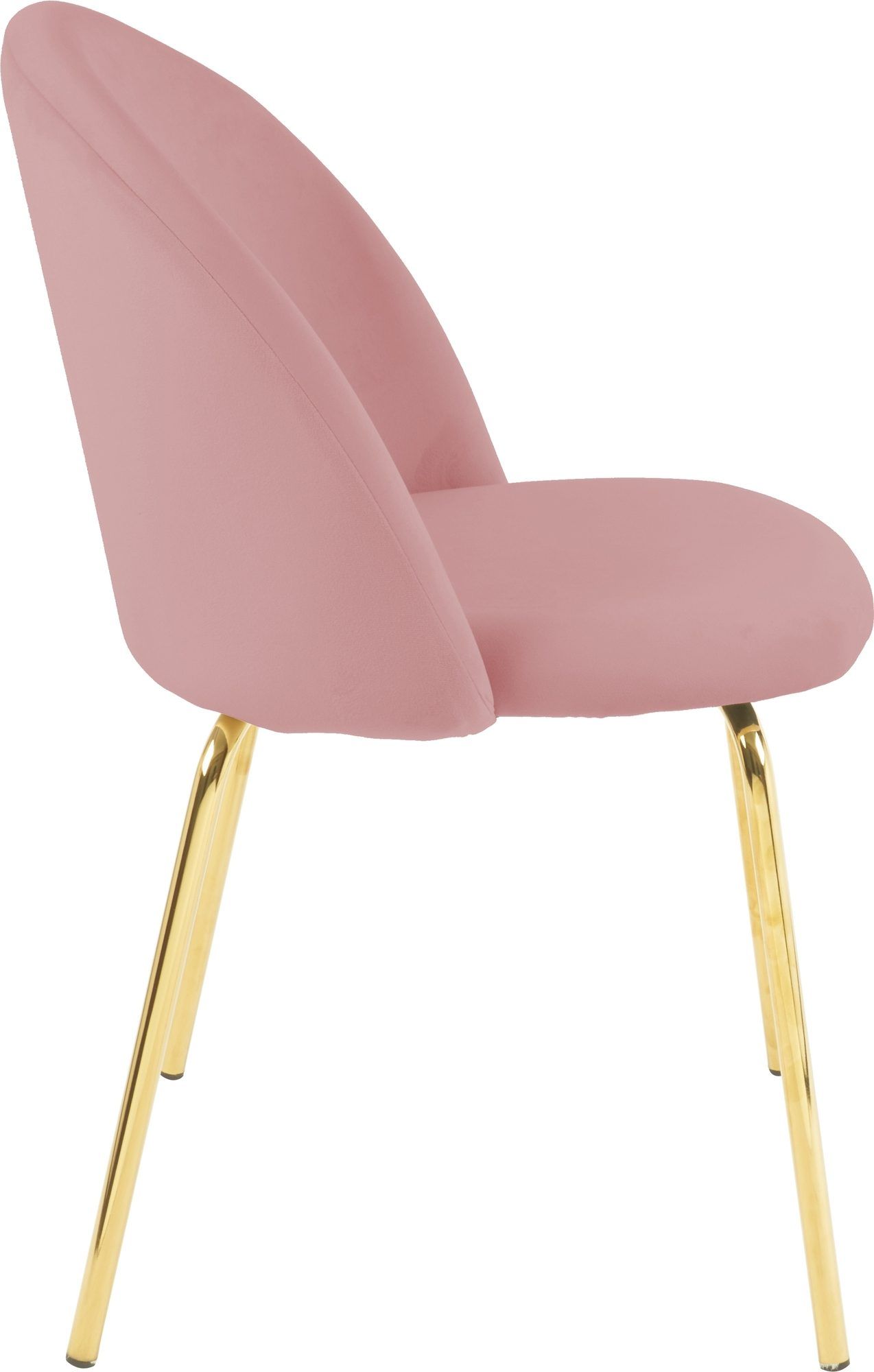 Stol i rosa sammet guldiga ben