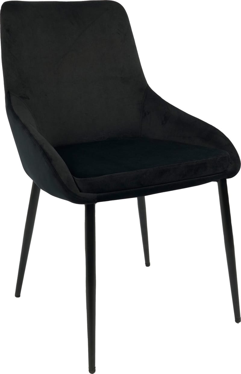 Stol i svart sammet - Theo - Svart - Products - Möbler - Fåtölj & stolar - Matstol & köksstol