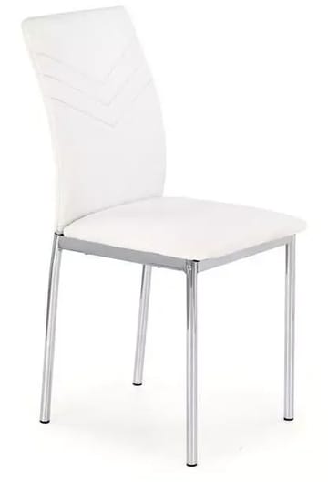 Stol i vitt konstläder med kromade ben - vit/krom - Products - Möbler - Fåtölj & stolar - Matstol & köksstol