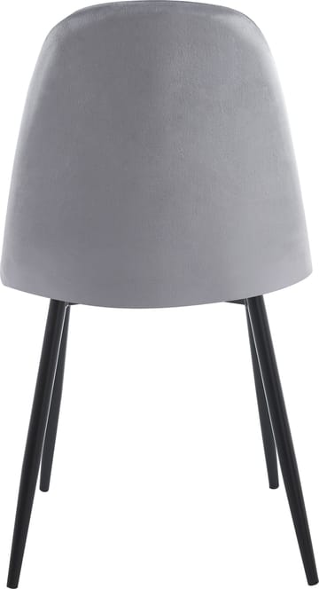 Stol ljusgrå sammet med svarta ben - Ljusgrå sammet med svarta matta stålben - Products - Möbler - Fåtölj & stolar - Matstol & köksstol