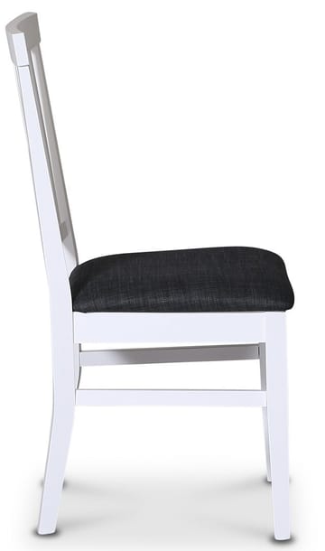 Stol med grå tygsits - Fårö - Vitlack och sits i grått tyg - Products - Möbler - Fåtölj & stolar - Matstol & köksstol