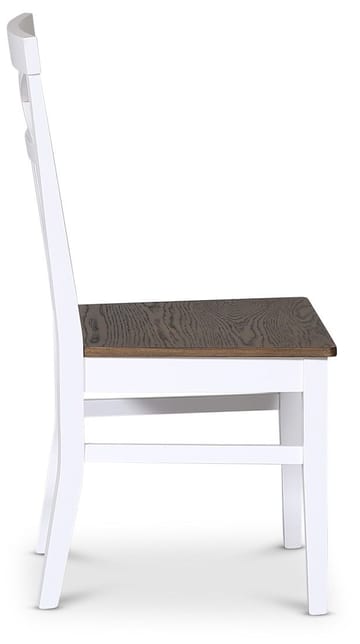 Stol med kryss i ryggen - Vit / Brunoljad ek - Skagen - Vitlack och brunoljad ek-fanér - Products - Möbler - Fåtölj & stolar - Matstol & köksstol