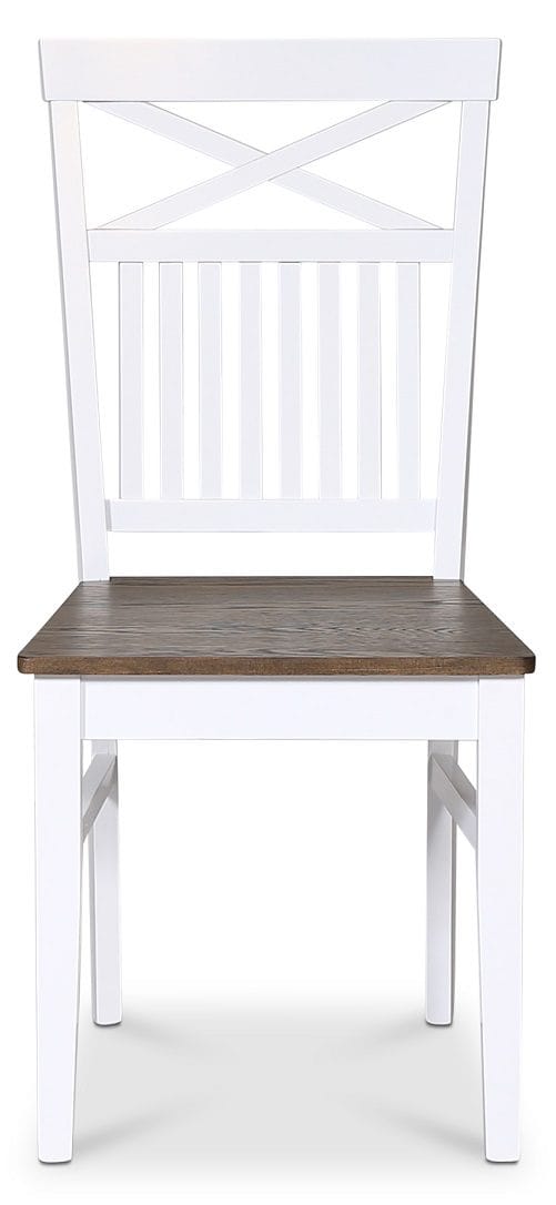 Stol med kryss i ryggen - Vit / Brunoljad ek - Skagen - Vitlack och brunoljad ek-fanér - Products - Möbler - Fåtölj & stolar - Matstol & köksstol