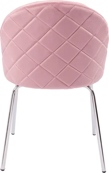 Stol rosa med kromade ben - Plaza - Ljusrosa - Products - Möbler - Fåtölj & stolar - Matstol & köksstol