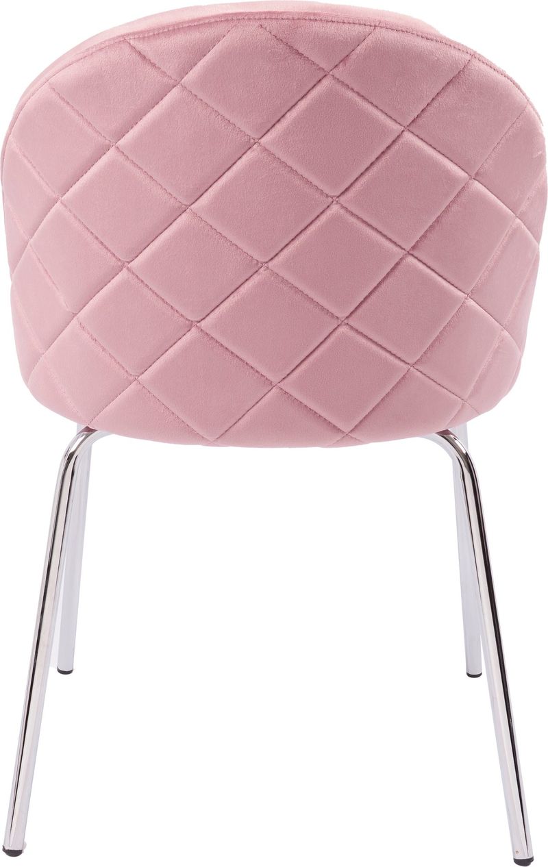 Stol rosa med kromade ben - Plaza - Ljusrosa - Products - Möbler - Fåtölj & stolar - Matstol & köksstol