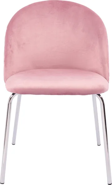 Stol rosa med kromade ben - Plaza - Ljusrosa - Products - Möbler - Fåtölj & stolar - Matstol & köksstol