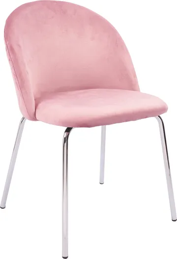 Stol rosa med kromade ben - Plaza - Ljusrosa - Products - Möbler - Fåtölj & stolar - Matstol & köksstol