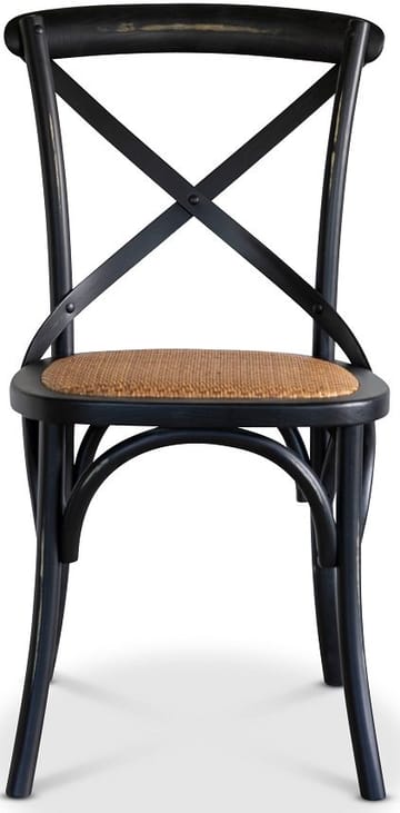 Stol svart med rottingsits - Gaston - Svart vintage - Products - Möbler - Fåtölj & stolar - Matstol & köksstol