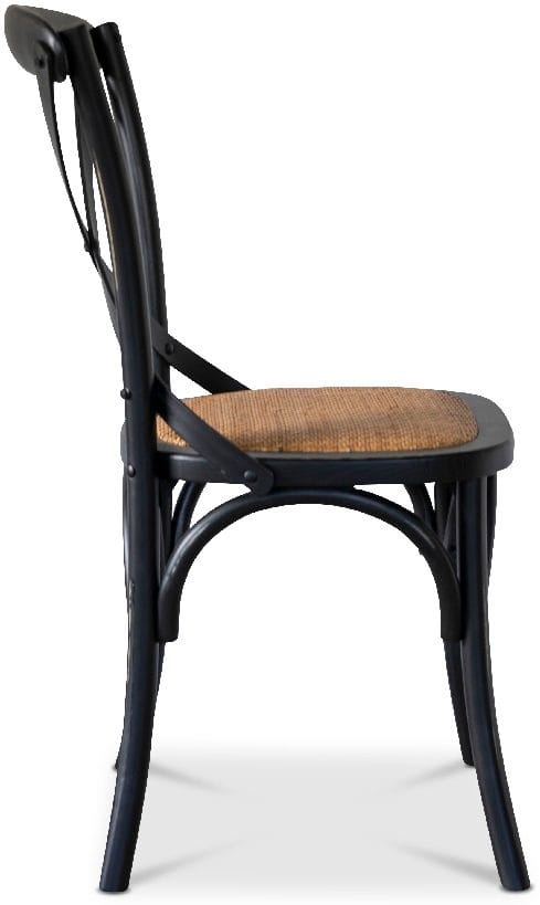 Stol svart med rottingsits - Gaston - Svart vintage - Products - Möbler - Fåtölj & stolar - Matstol & köksstol