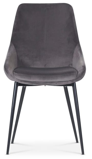 Stol Theo i grå sammet - Grå - Products - Möbler - Fåtölj & stolar - Matstol & köksstol