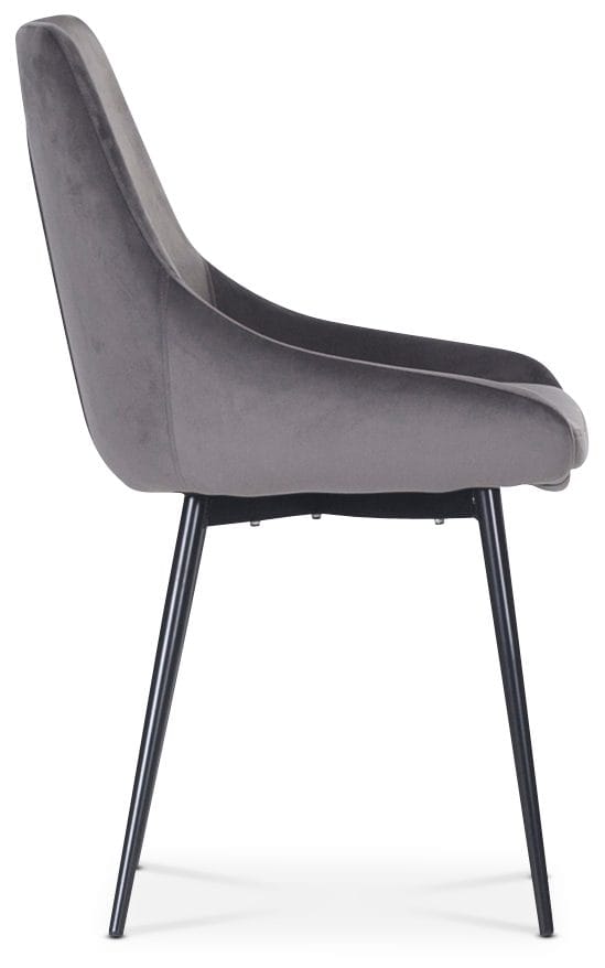 Stol Theo i grå sammet - Grå - Products - Möbler - Fåtölj & stolar - Matstol & köksstol