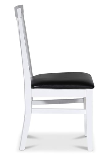 Stol vit med svart sits - Fårö - Vitlack och sits i svart PU - Products - Möbler - Fåtölj & stolar - Matstol & köksstol
