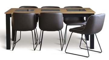 Texas stol i brun PU med ljus kontrastsöm - Brun PU med ljus kontrastsöm - Products - Möbler - Fåtölj & stolar - Matstol & köksstol