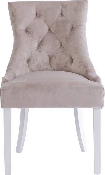 Tuva matstol i beige sammet - Beige/Vit - Products - Möbler - Fåtölj & stolar - Matstol & köksstol