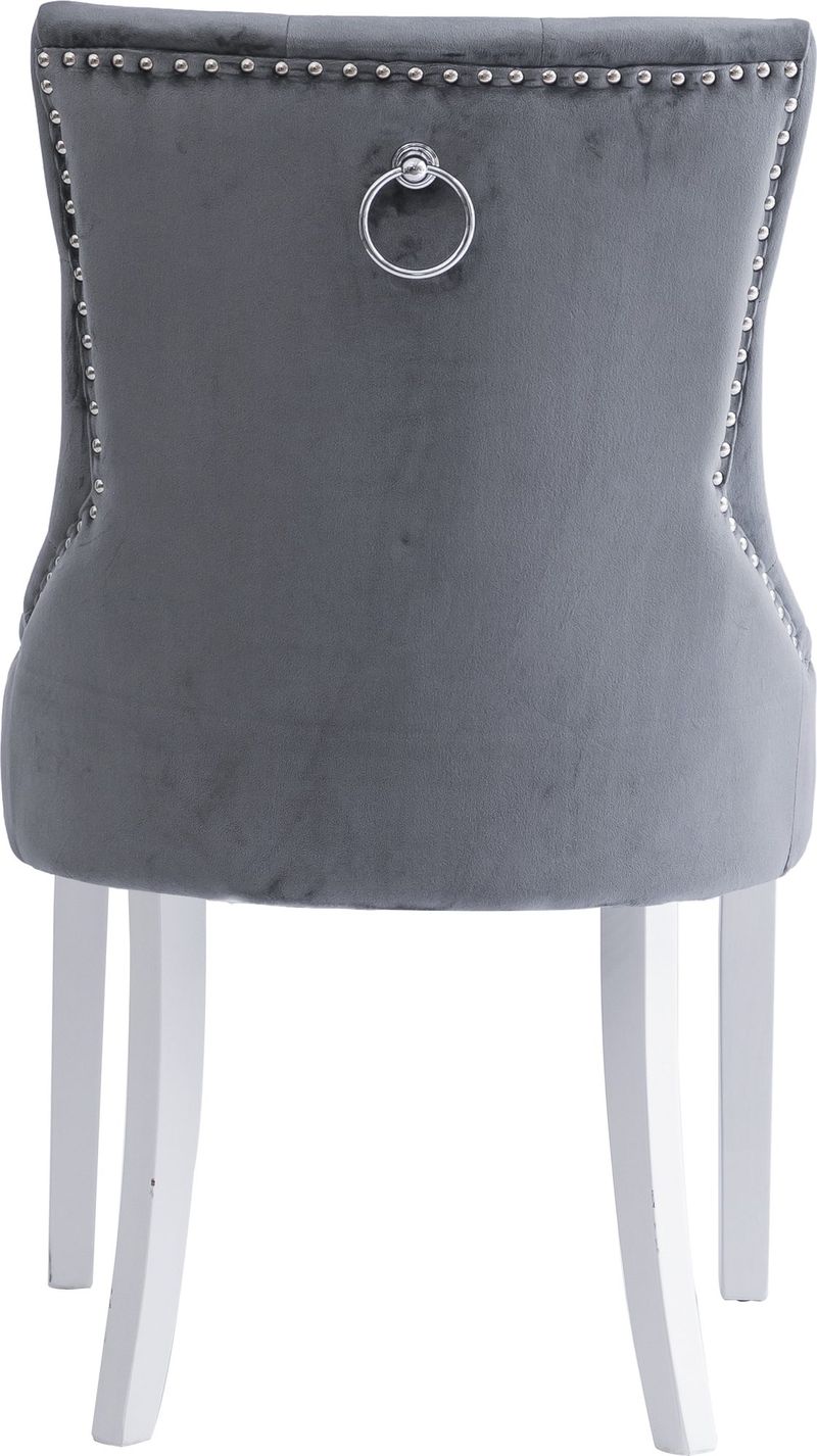 Tuva Stol i grå sammet - Grå sammet - Products - Möbler - Fåtölj & stolar - Matstol & köksstol