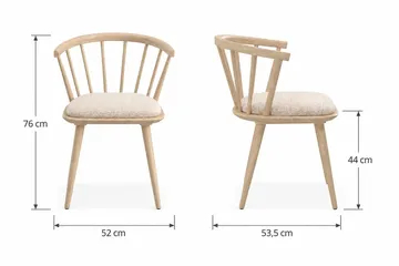 Tyrö Matstol & Köksstol i Trä med Vitlaserad Ekutseende med Dyna - Ljusbeige - Products - Möbler - Fåtölj & stolar - Matstol & köksstol