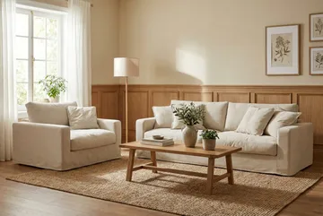 Valencia Extra Djup Fåtölj med avtagbar och tvättbar klädsel - Beige - Products - Möbler - Fåtölj & stolar - Fåtölj