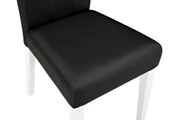 Viktor Matstol & Köksstol i Konstläder med Vita Träben - Svart - Products - Möbler - Fåtölj & stolar - Matstol & köksstol