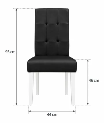 Viktor Matstol & Köksstol i Konstläder med Vita Träben - Svart - Products - Möbler - Fåtölj & stolar - Matstol & köksstol