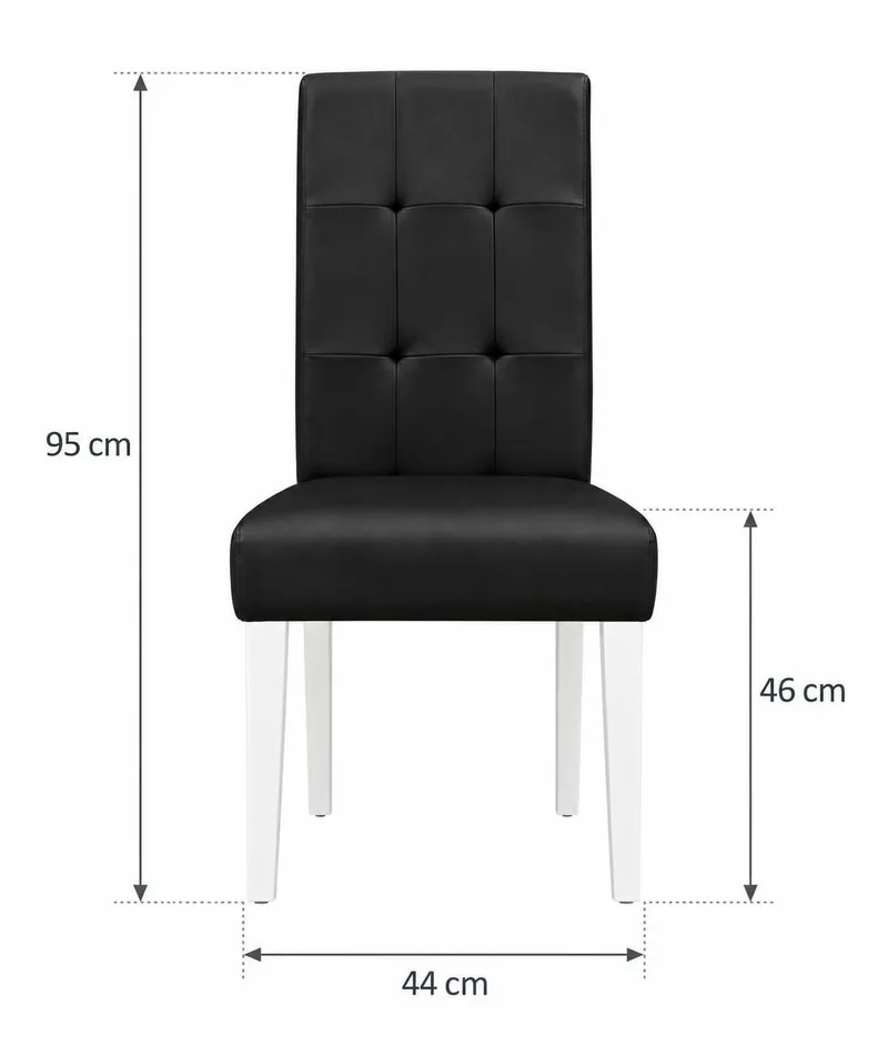 Viktor Matstol & Köksstol i Konstläder med Vita Träben - Svart - Products - Möbler - Fåtölj & stolar - Matstol & köksstol