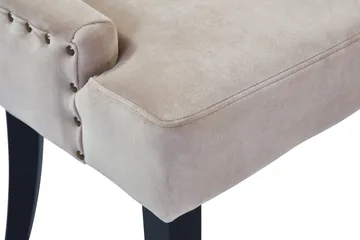 Viktoria Matstol & Köksstol i Sammet med Svarta Träben - Beige - Products - Möbler - Fåtölj & stolar - Matstol & köksstol
