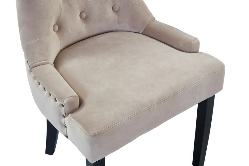 Viktoria Matstol Sammet - Sand/Beige - Products - Möbler - Fåtölj & stolar - Matstol & köksstol