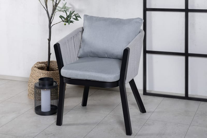 Virya Matstol med Dyna - Grå/Svart - Products - Möbler - Fåtölj & stolar - Matstol & köksstol