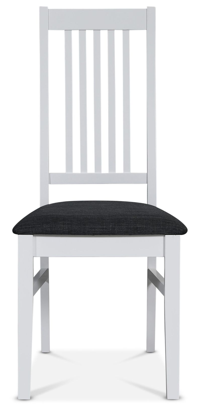 Vit stol med grå sits - Gåsö, Vitlackerad, grått tyg