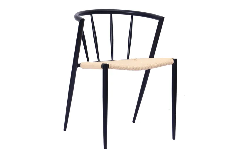 Winston Matstol - Beige / Metallben Svart - Products - Möbler - Fåtölj & stolar - Matstol & köksstol