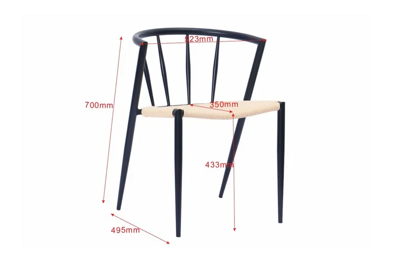 Winston Matstol - Beige / Metallben Svart - Products - Möbler - Fåtölj & stolar - Matstol & köksstol