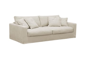Valencia Extra Djup 3-sits soffa + fotpall med avtagbar och tvättbar klädsel - Beige - Products - Möbler - Soffa