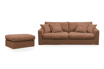 Valencia Extra Djup 3-sits soffa + fotpall med avtagbar och tvättbar klädsel
