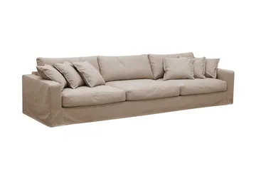 Valencia Extra Djup 5-sits soffa + fotpall med avtagbar och tvättbar klädsel - Ljusbrun - Products - Möbler - Soffa