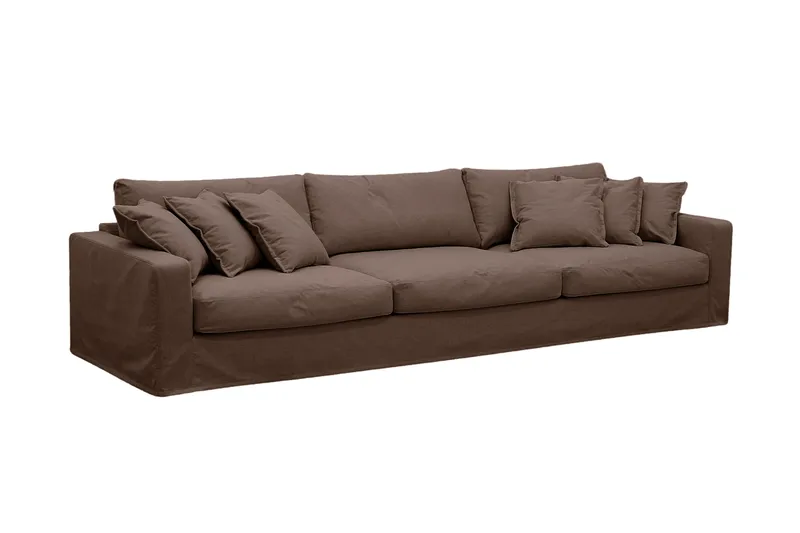 Valencia Extra Djup 5-sits soffa + fotpall med avtagbar och tvättbar klädsel - Mörkbrun - Products - Möbler - Soffa