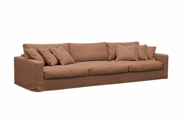 Valencia Extra Djup 5-sits soffa + fotpall med avtagbar och tvättbar klädsel - Rostbrun - Products - Möbler - Soffa