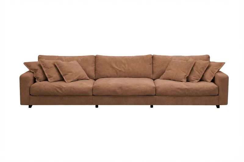 Valencia Extra Djup 5-sits Soffa i Chenille - Rostbrun - Products - Möbler - Soffa