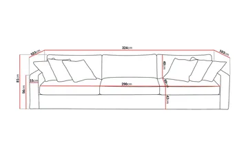 Valencia Extra Djup 5-sits Soffa med avtagbar och tvättbar klädsel - Mörkbrun - Products - Möbler - Soffa