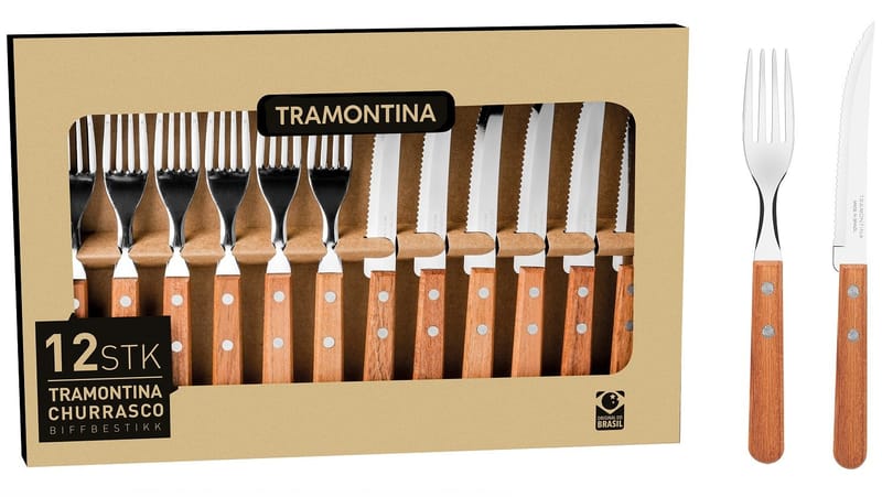 Tramontina Bestickset - Grillbestick 12 delar - silver/brun - Products - Servering & matlagning - Bestick - Bestickset